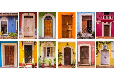 Colorful Vernacular Architecture in Goa – Fontainhas – The Daily SidArt Goan Architecture Elements, Goa Mood Board, Fontainhas Goa Photography, Goan Portuguese Houses, Goa Interiors, Goa Houses, Goa Architecture, Goan Architecture, Goan Houses