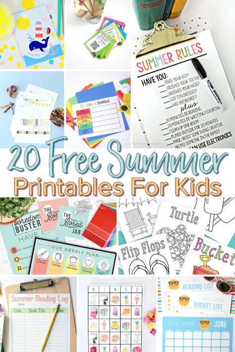 20 free summer printables for kids full of games, coloring sheets, journaling ideas, fun activities and more. #summerprintables #activitysheets #kidsactivities #summerfun #freeprintables Summer Outdoor Games, Free Summer Activities, Gratis Printables, Free Games For Kids, Summer Printables, Printables For Kids, Free Summer, Summer Activities For Kids, Summer Bucket Lists