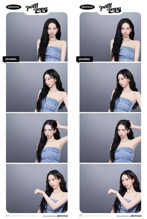 Karina Photobooth, Kpop Photo Strip, Kpop Photobooth, Photostrip Template, Idol Face Claim, Frame Photobooth, Photo Booth Strip, Binder Deco, Anger Art