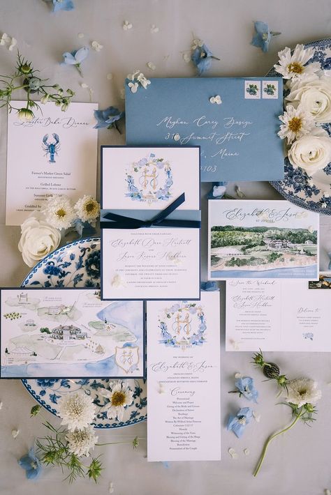 coastal Maine wedding invitations