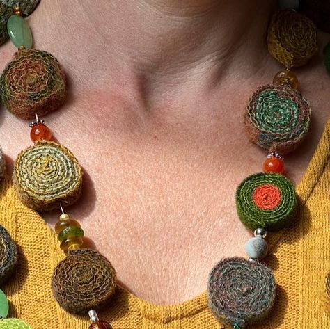 The Mill Fibre Art on Instagram: "We have been busy making wool jewelry for @feastoffibreerin This technique is called wool quillies. Come and visit our tent this Saturday, August 5 at the Erin Fairgrounds from 10-4. #fibre #wool #jewelry #feastoffibre #erin" Quillies Wool, Wool Quillies, Wool Jewelry, Felted Jewelry, Felt Jewelry, Fibre Art, The Mill, August 1, Rug Hooking