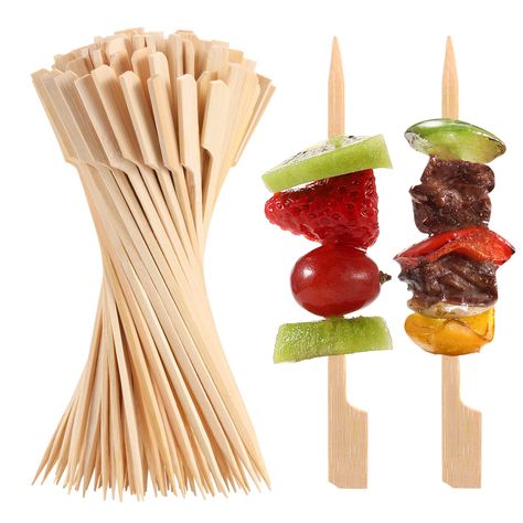 PRICES MAY VARY. Eco-Friendly- Appetizer skewers are made of natural bamboo that is highly renewable material . Non-toxic, food safe, tougher and stronger. High Quality Craft - Kabob sticks are screened and cleaned to ensure that there are no cracks and chips. Polished into a smooth arc. Semi pointed edge is sharp enough for piercing food. Paddle Design - The flat wide handle design of paddle skewers makes it easy to flip over. And it is stable enough to hold food, and doesn't spin or fall off. Fruit Kebab, Fruit Kabob, Food Skewers, Marshmallow Roasting Sticks, Skewer Appetizers, Kitchen Christmas Gifts, Wooden Paddle, Fruit Kabobs, Mini Burgers