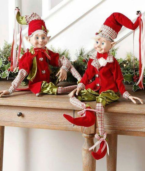 Elves Ideas, Elf Centerpieces, Raz Imports Christmas, Posable Elf, Christmas Elfs, Elf Christmas Decorations, Elf Decorations, Raz Imports, Elf Christmas Tree