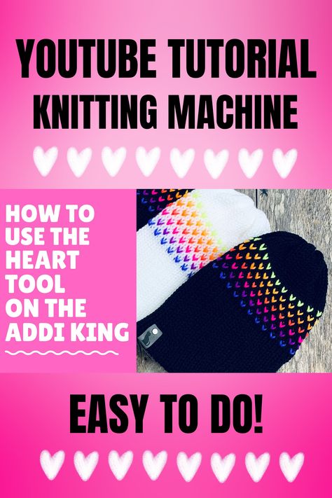 Master the art of knitting with this easy-to-follow YouTube tutorial featuring the Addi King knitting machine.
Create a beautiful, cozy heart beanie that's perfect for gifting or treating yourself. Don't miss out on this fun DIY project!  
🖤🖤🖤🖤 Knitting Machine Queens, Knitting Machine Ornaments, Addi King Patterns, Addi King Size Knitting Machine Projects, Knitting Machine Beanie Pattern, Addi Express Kingsize Projects, Addi Knitting Machine Projects, Circular Knitting Machine Patterns Free, Beanie Tutorial