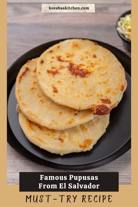 Discover the delicious world of El Salvadorian cuisine with these famous Pupusas! These handmade corn tortillas are stuffed with a variety of fillings, like cheese, beans, and meat, creating a delightful blend of flavors and textures. Dive into the heart of Central American cuisine and enjoy these beloved Pupusas, a true culinary treasure! Papusa Recipe El Salvador, Pupusas Recipe El Salvador, Pupusas Recipe, Papusa Recipe, Popusas Recipe, Handmade Corn Tortillas, All Purpose Flour Recipes, Sopapilla Recipe, Salvadoran Food