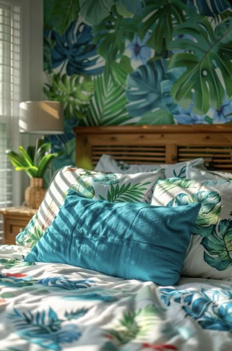 Island Bedroom Decor, Cozy Summer Bedroom, The Summer Aesthetic, Summer Bedroom Ideas, Tropical Room Ideas, Summer Decor Ideas, Summer Bedroom Decor, Grandma House, Ocean Room Decor