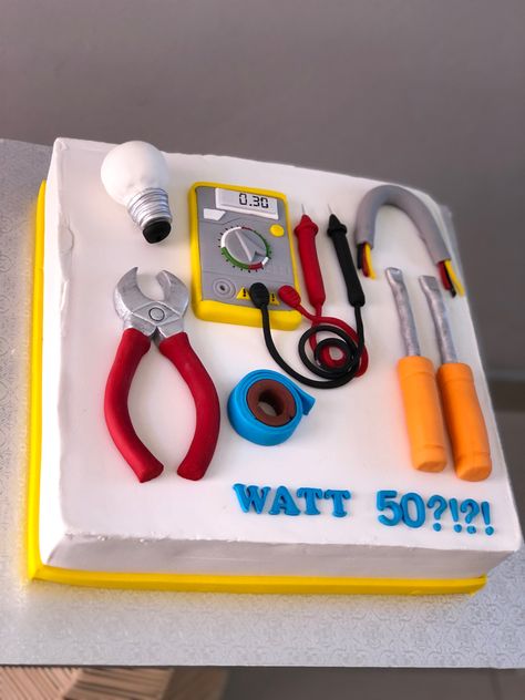 Cake For Electrician, Electrician Birthday Cake, Tool Box Cake, African Cake, Husband 40th Birthday, Dad Birthday Cakes, Graduation Party Planning, Cake Mix Cookie Recipes, 40th Birthday Cakes