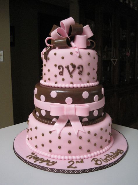 Brown and Pink Polka Dot Cake Polka Dot Birthday Cake, Dot Birthday Cake, Pink Birthday Theme, Polka Dot Cake, Brown Cake, Dot Cake, Polka Dot Cakes, Polka Dot Birthday, Brown Polka Dots