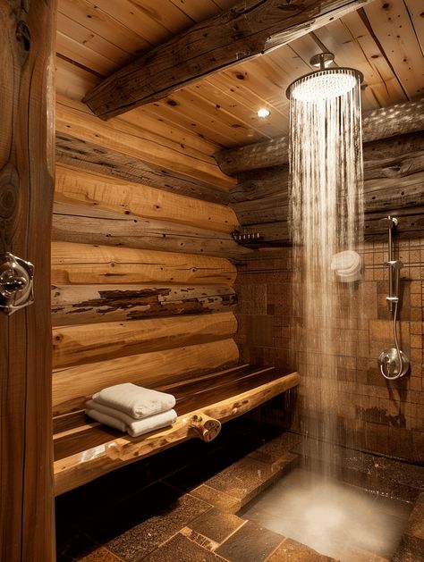 25 Log Cabin Bathrooms To Inspire You Log Home Remodel Ideas, Vacation House Bathroom, Log Home Master Bath, Cabin Bathroom With Tub, Cabin Luxury Bathroom, Log Houses Interior Modern, Log Cabin Homes Bathroom, Outdoor Tubs Rustic, Farm Cabin Interior