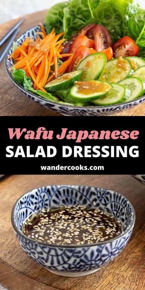 Wafu Sauce, Japanese Salad Recipes, Japanese Salad Dressing, Easy Vinaigrette, Japanese Ingredients, Raw Salads, Perilla Leaves, Soy Sauce Rice, Ponzu Sauce