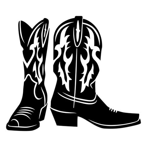 Country Boot Tattoo, How To Draw Cowboy Boots, Cowboy Boots Illustration, Boots Illustration, Drawn Cowboy Boots, Cowboy Boots Svg Free, Cowboy Boots Silhouette, Cowboy Boot Svg, Cowboy Boots Graphic Design