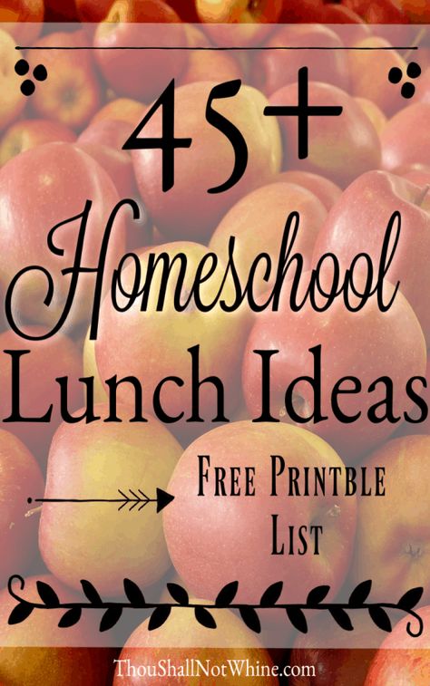 45+ Homeschool Lunch Ideas with a Printable List | Large Family Frugal Living Homeschool Meal Planning, Homeschool Meal Plan, Homeschool Lunch Ideas, Family Lunch Ideas, Lunch Ideas Kids At Home, Homeschool Lunches, Homeschool Lunch, Bagel Pizzas, Fruit Chicken