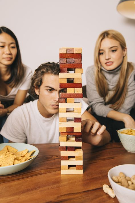 Jenga Game, Milo Manheim, Games Night, Jenga Blocks, Tower Games, Play With Friends, Challenge Yourself, Family Game, Classic Games