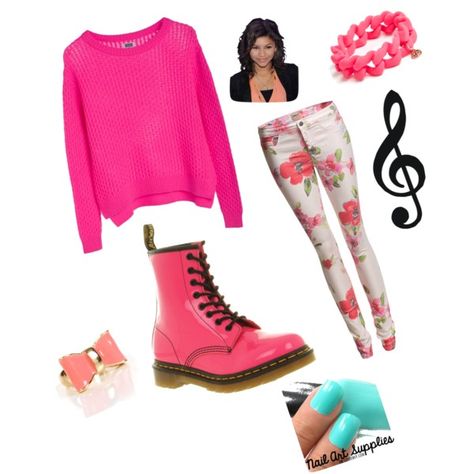 "Rocky Blue" by claircourtcourt on Polyvore Rocky Blue Outfits, Blue Rockstar Outfit, Shake It Up Rocky Outfits, Rocky Halloween Costume, Hannah Montana Outfits, Rocky Blue, Blue Outfits, Zendaya Style, Teen Outfits