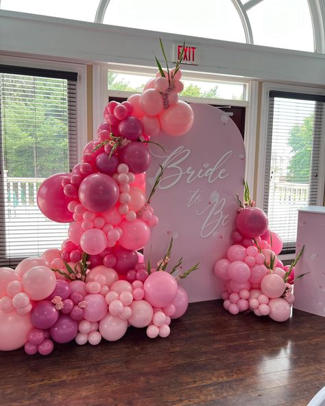 Celebrating love, laughter, and happily ever after 💕✨ #BrideToBe #BridalShower Balloons, Backdrop and floral by @twochicksandaparty Pink Bridal Shower Theme, Balloons Backdrop, Backdrop Balloons, Bridal Shower Inspo, Bridal Shower Backdrop, White Bridal Shower, Bridal Shower Photos, Shower Backdrop, Pink Bridal Shower