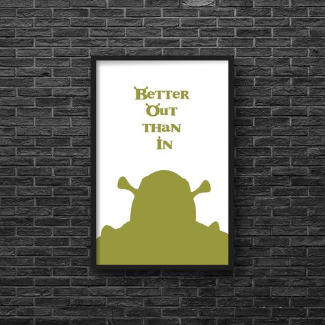 Excited to share the latest addition to my #etsy shop: Shrek Inspired "Better Out than In" 11X17 Print https://etsy.me/3nHJ169 #shrek #bathroom #silhouette #betteroutthanin Shrek Party For Adults, Shrek Room Decor, Shrek Bathroom, Shrek Silhouette, Shrek Nursery, Shrek Painting, Shrek Decorations, Shrek Art, Shrek Birthday Party