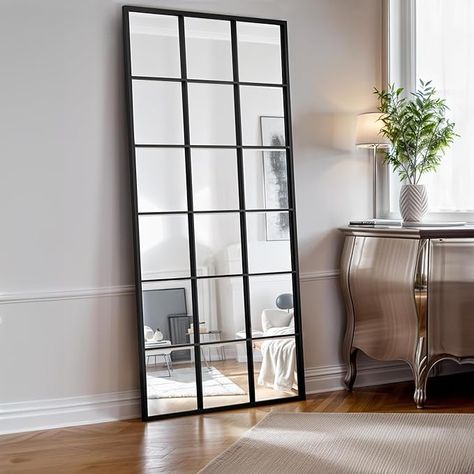 Antique Window Mirror, Wide Mirror, Window Pane Mirror, Large Mirrors, Farmhouse Mirrors, Artist's Loft, Glass Panes, Entryway Mirror, Kelly Clarkson Home