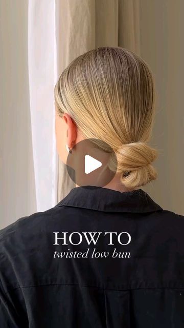 stylishbyamy on Instagram: "HOW TO : TWISTED LOW BUN

such a chic hairstyle for fall 🍂, and a go to on bad hair days!!

#hairstyle #hairupdo #lowbun #hairtutorial
@stineehonore" Twisted Low Bun, Hairstyle For Summer, Chic Bun, Prom Video, Bun Style, Up Hairdos, Chic Hairstyle, Up Dos For Prom, Night Hairstyles