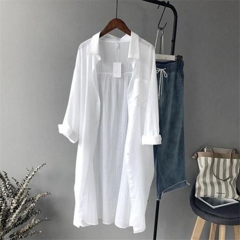 4921f95baf824205e1b13f22d60357a1desc50144068ri Long White Blouse, Fall Blouses, Black Blouses, Blouses Work, How To Have Style, Winter Blouses, Streetwear Chic, White Shirt Blouse, Spring Blouses