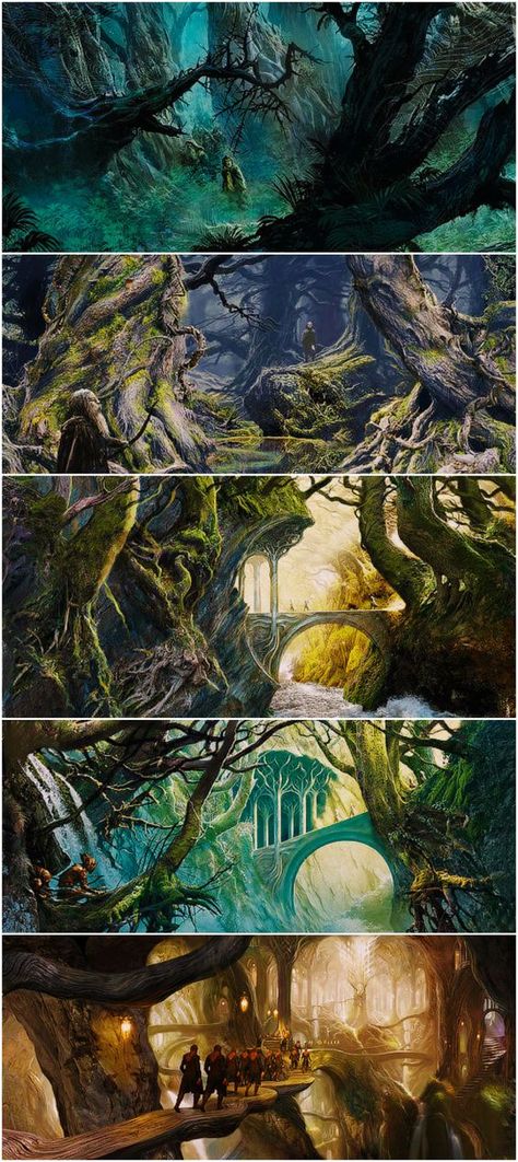 Mirkwood Concept art: Forest Illustrations, Alan Lee, John Howe, Lotr Art, Between Two Worlds, Landscape Concept, Fantasy Places, Thranduil, Jrr Tolkien