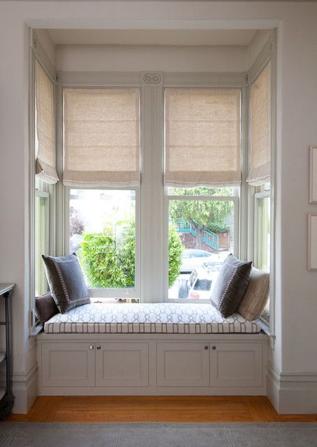 30 Inspirational Ideas for Cozy Window Seat | Daily source for inspiration and fresh ideas on Architecture, Art and Design Bedroom Window Dressing, Bedroom Window Seat, Built In Window Seat, Cozy Window Seat, Bay Window Seat, Living Room Blinds, Victorian Bathroom, House Blinds, Window Benches