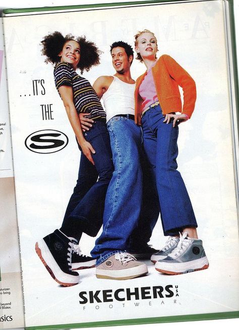 1990's skechers shoe ad Early 2000s Fashion, Look Retro, Seventeen Magazine, 1990s Fashion, Fashion Catalogue, 90s 00s, 90s 2000s, 2000s Fashion, Early 2000s