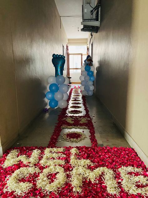 Flower Decoration For Baby Welcome, Baby Entry At Home Decoration, Welcome Baby Decoration Ideas At Home With Balloons, Welcome Flower Rangoli, Surprise Welcome Home Decorations, Welcome Baby Decoration Ideas At Home With Flowers, Mahashivratri Decoration, Baby Chathi Decoration, Chathi Decoration