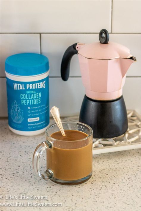 This Collagen Coffee Recipe is a great way to get your daily dose of collagen in your diet right off the bat in the morning with your coffee. Try this healthy recipe hack and try collagen in your morning coffee! (makes 1 serving) #vitalproteins #collagen #coffee #recipe #hotcoffee #collagencoffee #collagenrecipes Collagen Coffee, Collagen Recipes, Protein Coffee, Vital Proteins, Coffee Recipe, Wild Edibles, Collagen Peptides, Stove Top Espresso, Coffee Recipes