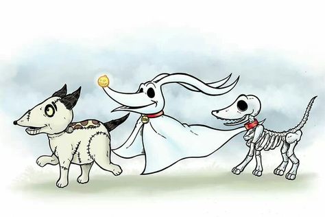 Burton dogs drawn by me... scraps zero and sparky! Spooky Buddies, Tim Burton Tattoo, Nightmare Before Christmas Wallpaper, Tim Burton Style, Tim Burton Art, Tim Burton Films, Tim Burton Movie, Corpse Bride, Painting Digital