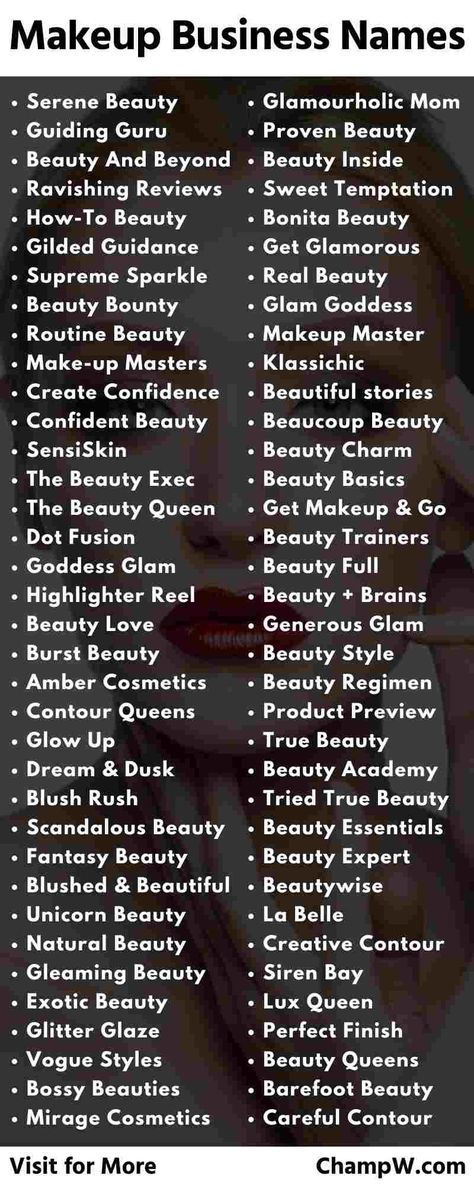 Hair And Makeup Names Makeup Brands Names, Makeup Business Names, Makeup Artist Names, Makeup Studios, Makeup Names, Group Names, Rock Border, Makeup Business, Makeup Companies