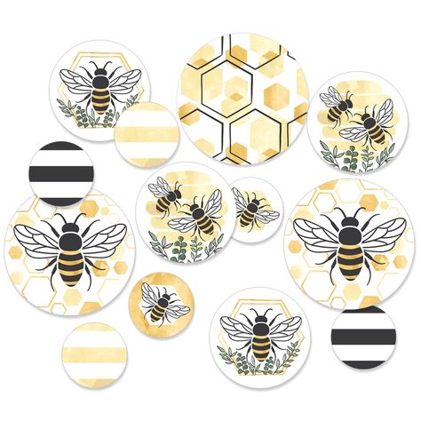 Find the best Confetti for your project. We offer the Big Dot of Happiness Little Bumblebee - Bee Baby Shower or Birthday Party Giant Circle Confetti - Party Decorations - Large Confetti 27 Count for $11.99 with free shipping available. Bumble Bee Decorations, Confetti Party Decorations, Bumble Bee Baby Shower, Birthday Party Centerpieces, Bee Party, Paper Confetti, Bee Baby, Bee Baby Shower, Baby Shower Party Supplies