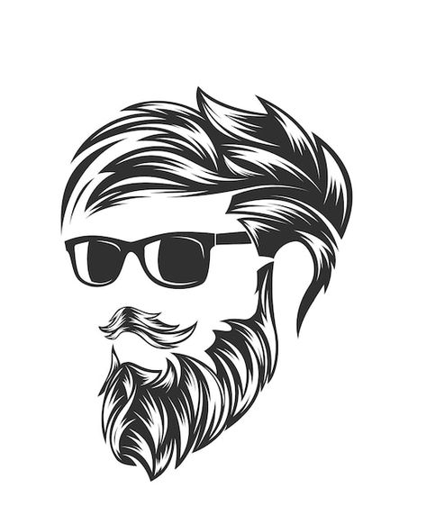 Man hairstyles and hirecut with beard mu... | Premium Vector #Freepik #vector #beard #hipster-man #beard-man #men-hair-style Mustache Illustration, Mens Illustration, Beard Logo Design, Beard Cartoon, Beard Drawing, Beards And Mustaches, Hairstyles Mens, Beard Logo, Small Chest Tattoos