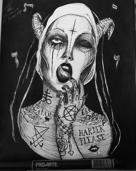 Antichrist Tattoo, Antichrist Art, Religious Horror, Horror Tattoos, Horror Tattoo, Different Tattoos, Small Tattoo Designs, Hell Yeah, Tattoo Stencils