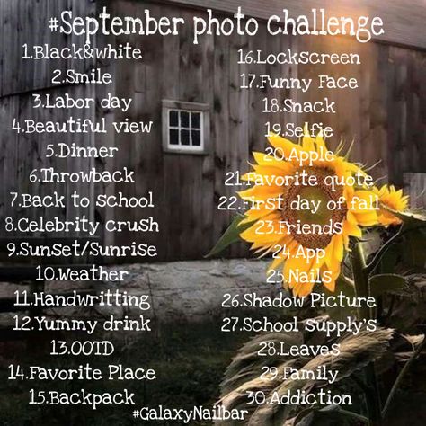 September Photo Challenge 2023, September Picture Challenge, September On Instagram, September Instagram Challenge, September Photo A Day, Photo Challenge Ideas, Monthly Photo Challenge, Fall Photo Challenge, Photo Challenge Instagram