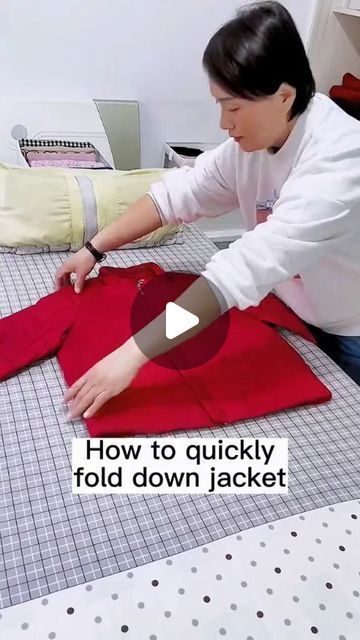 The Folding Hacks on Instagram: "Transform your space with smart storage solutions. Link in bio @thefoldinghacks 🧺🥰!  Way to fold down jacket👏#foldingclothes #storage #unitedstates #losangeles #fypシ" Jacket Storage, Folding Hacks, Villa Plan, How To Fold, Tiny House Decor, Folding Clothes, Village House Design, Media Wall, Smart Storage