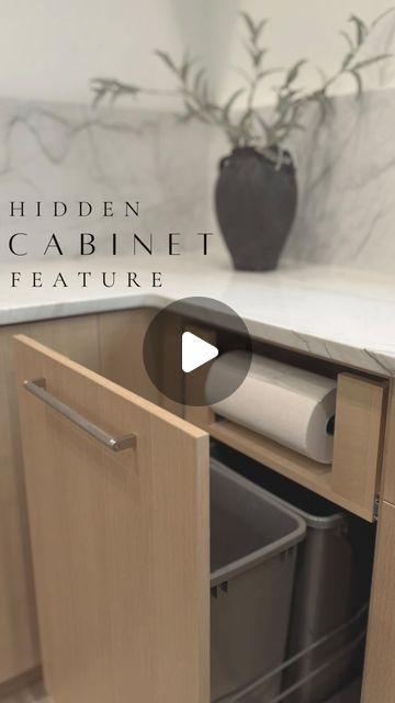 Pull Out Trash With Paper Towel, Pantry Trash Can Ideas, Paper Towel Storage Kitchen, Garbage And Recycling Storage Kitchen, Garbage Can Storage Kitchen, Paper Towel Storage Ideas, Hidden Paper Towel Holder, Kitchen Trash Can Ideas, Paper Towel Drawer