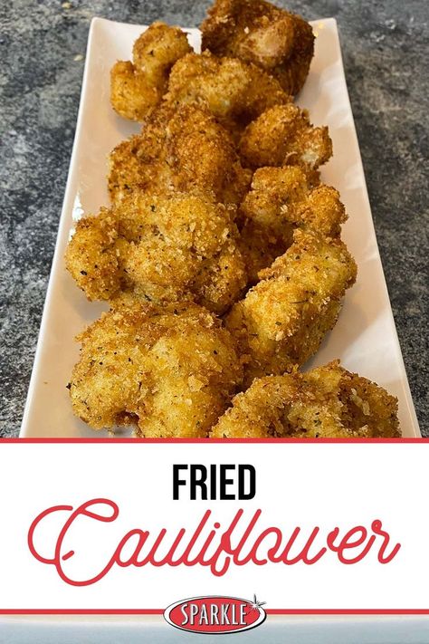 Breaded Cauliflower Fried, Breaded Cauliflower Air Fryer, Fried Cauliflower Recipes, Breaded Cauliflower, Deep Fried Cauliflower, Cauliflower Bread, Cauliflower Fried, Fried Cauliflower, Cauliflower Recipes