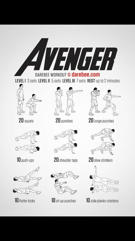 Avenger Workout, Avengers Workout, Nerdy Workout, Hero Workouts, Tv Workouts, Superhero Workout, Mini Workouts, Extreme Workouts, Martial Arts Workout