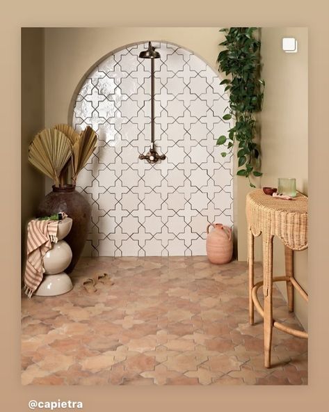 Islamic Bathroom, Cotto Tile, Outside Flooring, Brick Look Tile, Star Tile, Tiled Hallway, Pattern Tiles, Stone Look Tile, Encaustic Tile