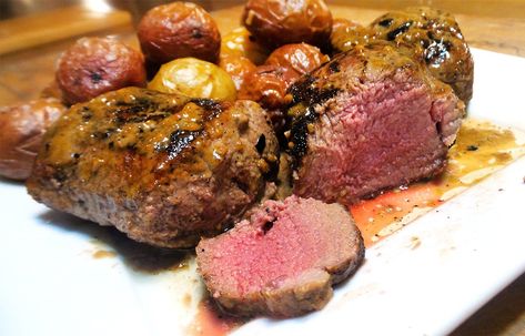 Steakhouse-Style Pan-Seared Backstrap with Easy Garlic Butter Pan Sauce | Realtree Camo Deer Tenderloin Recipes, Venison Backstrap Recipes, Elk Steak, Backstrap Recipes, Easy Garlic Butter, Venison Tenderloin, Venison Backstrap, Deer Recipes, Venison Steak