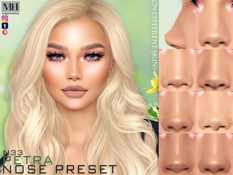 Nose Presents Sims 4 Cc, Sims 4 Mods Nose, The Sims 4 Cc Nose Preset, Sims 4 Cc Full Face Makeup, The Sims 4 Face Presets, Sims 4 Lip Presets, Sims 4 Nose Presets, Ts4 Presets, Sims 4 Face Presets