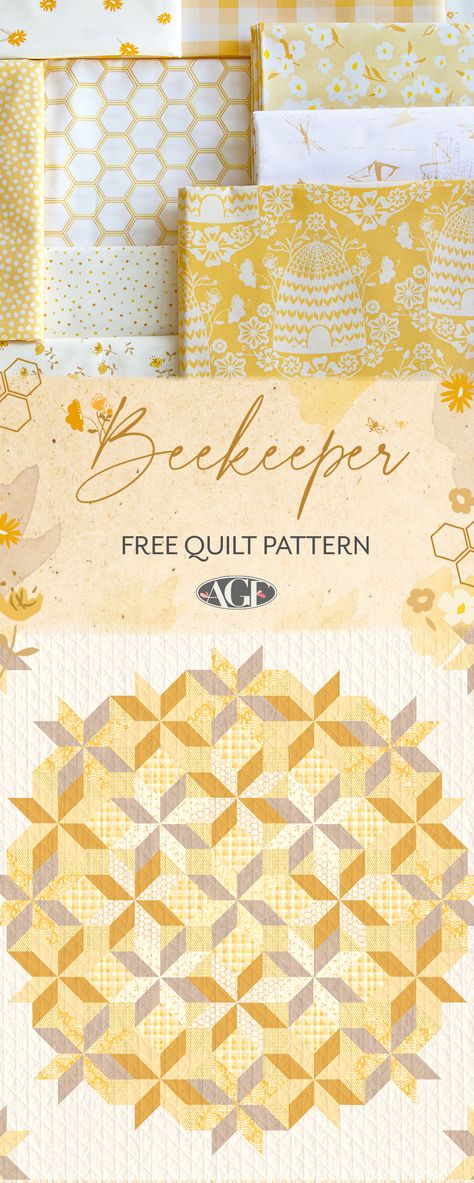 Twin Bed Quilt Patterns Free, Dandelion Quilt Pattern, Bee Quilts Pattern, Bee Quilt Ideas, Honey Bee Quilt Pattern, Bee Quilt Block Free Pattern, Bee Quilts Ideas, Honeybee Quilt, Dandelion Quilt