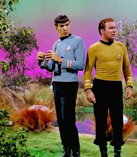 Spock & Kirk “Star Trek” Adams Family Costume, Star Trek Actors, Fandom Star Trek, Spock And Kirk, Star Trek 1966, Star Trek Tv, Star Trek Original Series, Star Trek Series, Star Trek Images