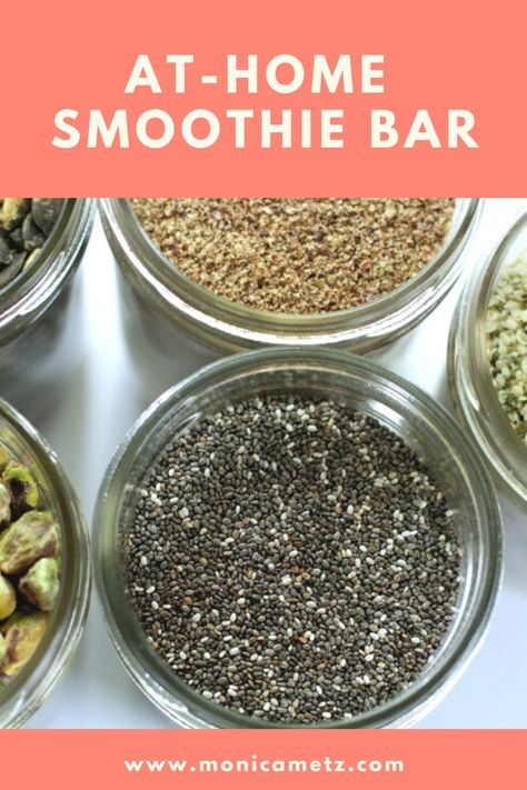 DIY at-home smoothie bar Smoothie Bar Ideas Home, Juice Cart Ideas, Home Smoothie Station, Smoothie Bar Design Home, Smoothie Bar At Home, Smoothie Station Ideas, At Home Smoothie Bar, Smoothie Bar Home, Smoothie Bar Party