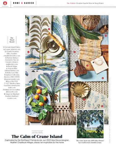 Heather Chadduck Hillegas’s Instagram profile post: “We had to start somewhere......our inspiration board for the 2019 #SLIdeaHouse!  Taking cues from nature, and bringing the outdoors in,…” Caribbean Interior Design, Heather Chadduck, Tropical Glam, Florida Decor, Coastal Dining Room, Southern Living Magazine, Coastal Dining, Living Room Redo, Florida House