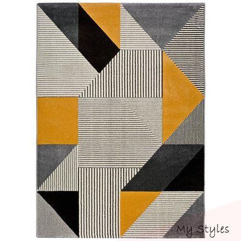 Dec 21, 2019 - Ariya Grey Rug Corrigan Studio Rug Size: Rectangle 160 x 230cm Grey Geometric Rug, Carpet Diy, Yellow Carpet, Carpet Texture, Stair Runner Carpet, Carpet Stairs, Carpet Colors, Carpet Design, Persian Carpet