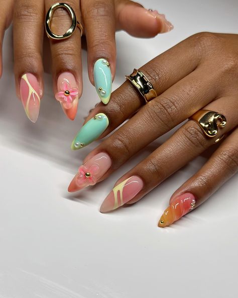 Summer cruise ready!! 🍹🍸🕶️🌞☀️ #dovenailsbysharon Caribbean Nail Ideas, Greece Vacation Nails, Summer Cruise Nails, Vacation Nails Acrylic, Puerto Rico Nails, Carribean Nails, Beach Vacation Nails, Glossy Nails, Nail Picking