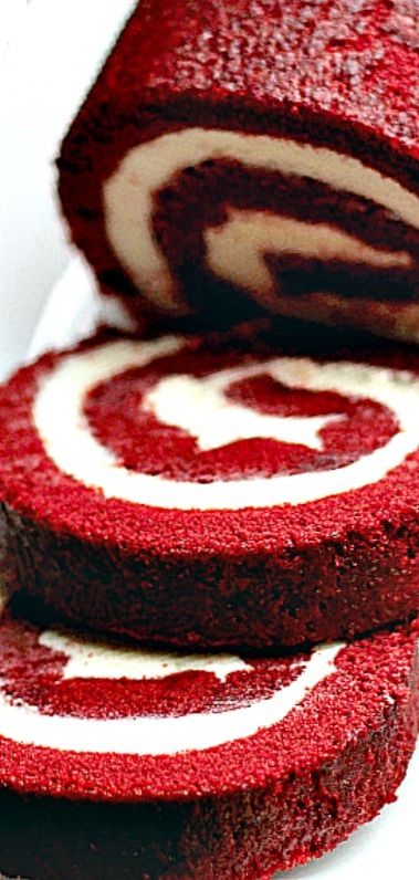 Red Velvet Cake Roll ❊ Red Velvet Swiss Roll Cake, Red Velvet Jelly Roll Cake, Snowflake Red Velvet Cake Roll, Red Velvet Roll Cake Easy, Red Velvet Yule Log Recipe, Red Velvet Log Cake, Christmas Rolls Dessert, Red Velvet Cake Roll From Box Cake, White Cake Roll Recipes