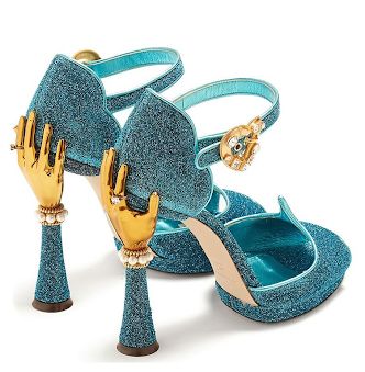 Bomb Product of The Day: Lexlyn Group's Dolce & Gabbana Sculpted Sandals - Fashion Bomb Daily Style Magazine: Celebrity Fashion, Fashion News, What To Wear, Runway Show Reviews Funky Shoes, Dolce Gabbana Shoes, Embellished Sandals, Shoes Blue, Unique Shoes, Shoe Art, Fabulous Shoes, Gold Crystal, Blue Sandals