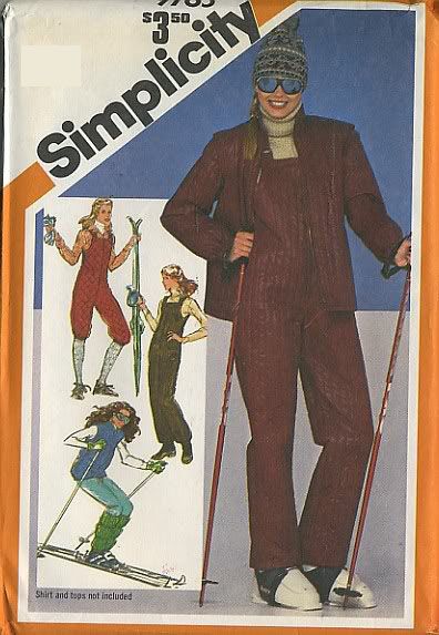 Misses long or short overalls, ski jacket with detachable sleeves and leg warmers. Top-stitched long or short overalls have front zipper, shoulder straps fastened with D rings, and optional elastic leg casings. Top-stitched jacket with front separating zipper has pockets in side seams, stand-up collar, extended shoulders, lower casing with drawstring and long detachable sleeves with elastic wrist casings. Leg warmers have elastic casings. Dated 1980. Vintage Ski Outfit, Ski Overalls, Ski Outfits, Swimming Sport, Short Overalls, Detachable Sleeves, Skiing Outfit, Vintage Ski, D Rings